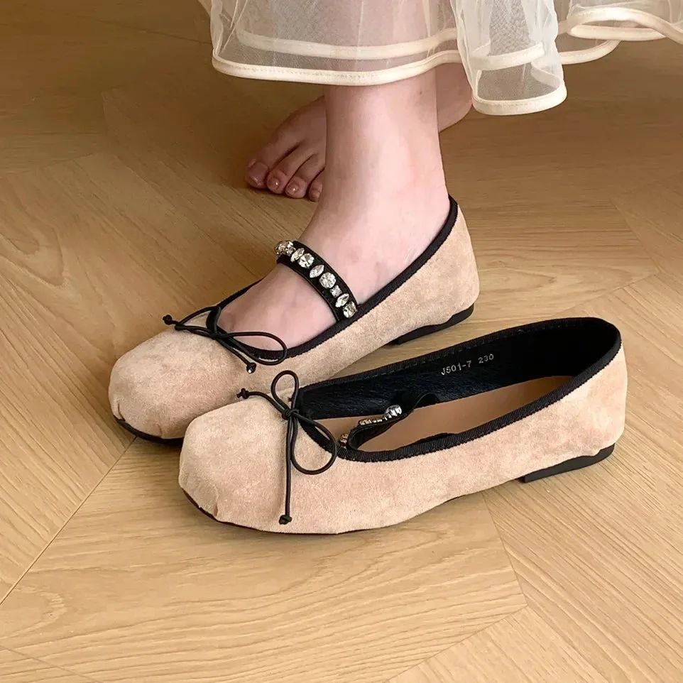 binfenxie  -  New Brand Women Flat Shoes Round Toe Shallow Slip On Ladies Casual Ballet Shoes Soft Leather Eelgant Balle Shoes