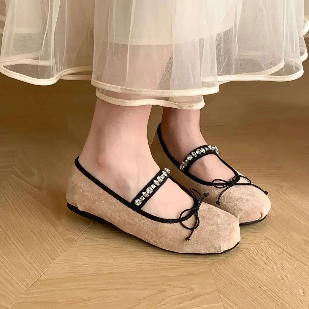 binfenxie  -  New Brand Women Flat Shoes Round Toe Shallow Slip On Ladies Casual Ballet Shoes Soft Leather Eelgant Balle Shoes