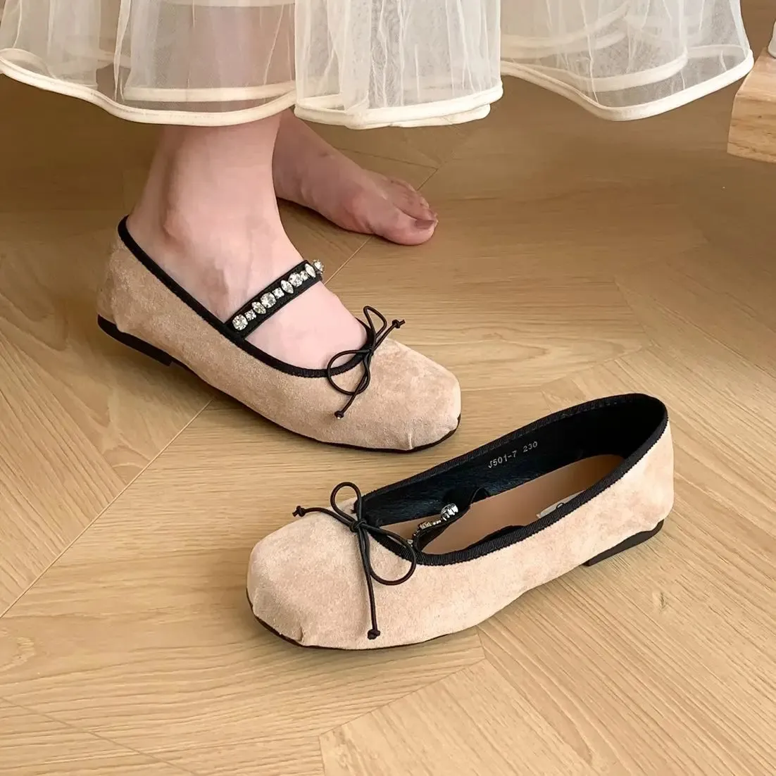 binfenxie  -  New Brand Women Flat Shoes Round Toe Shallow Slip On Ladies Casual Ballet Shoes Soft Leather Eelgant Balle Shoes