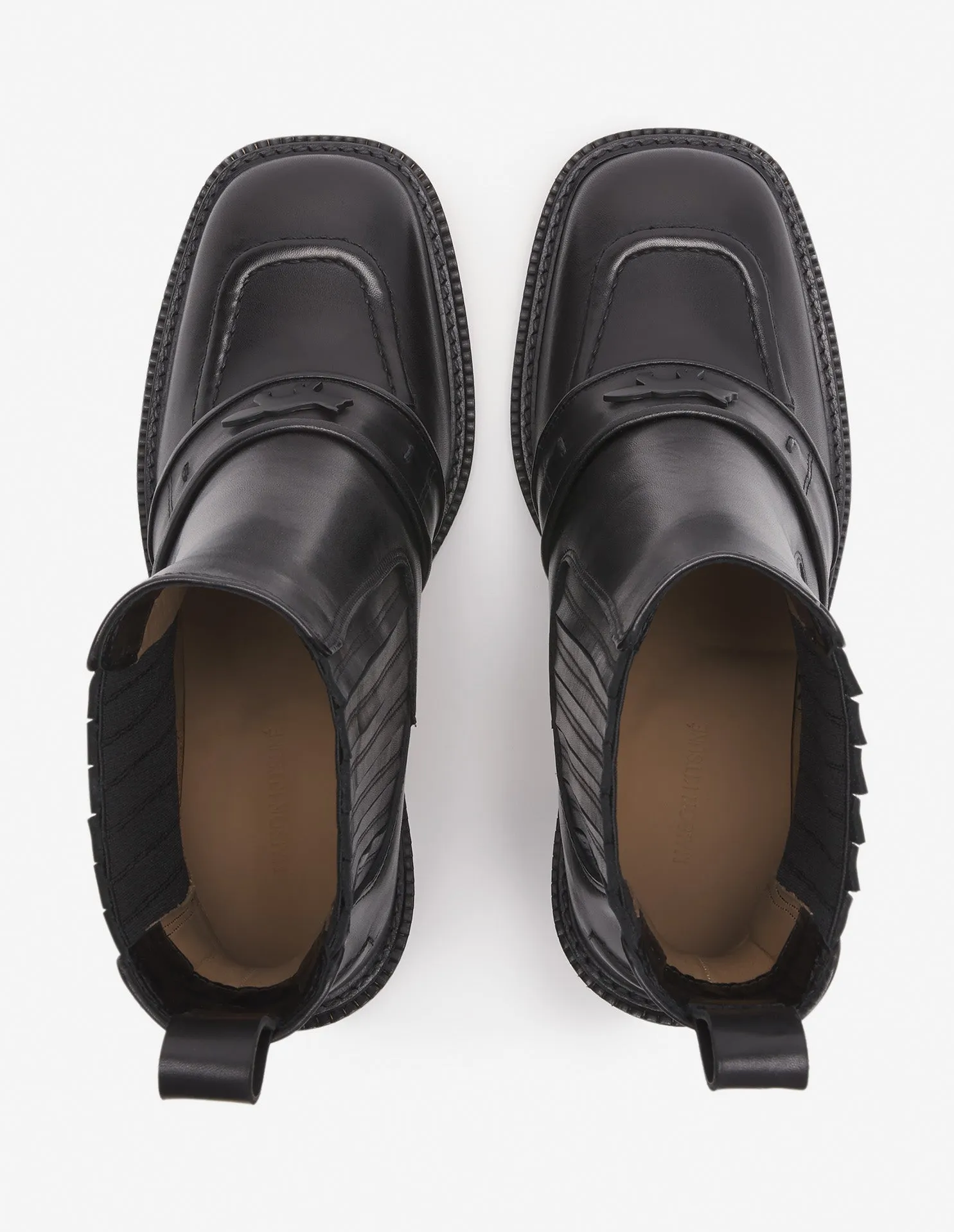 LEATHER LOAFER BOOTS