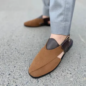 Pure Leather Mustard Peshawari Chappal LS-869