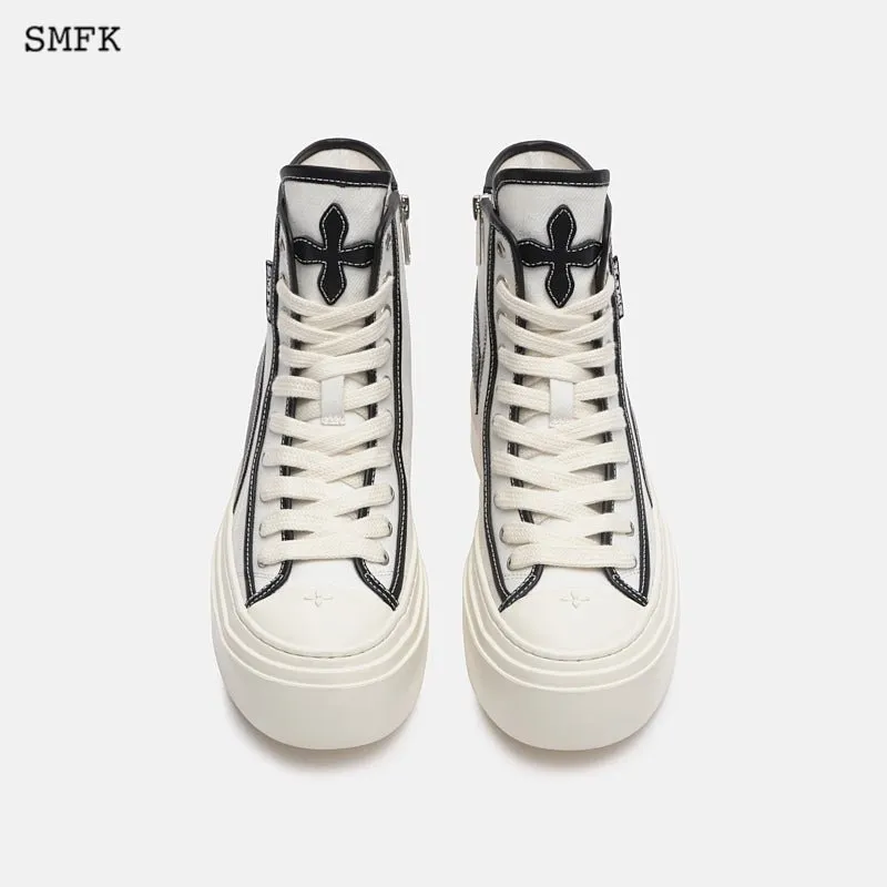 Retro College High Top Board Shoes White