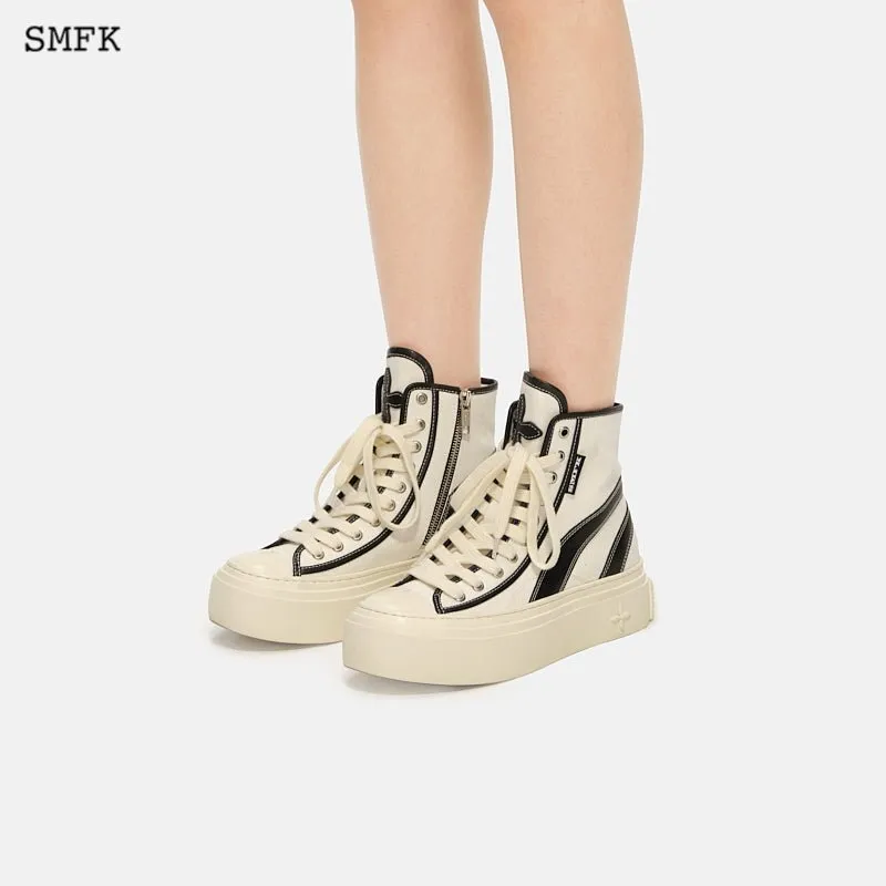 Retro College High Top Board Shoes White
