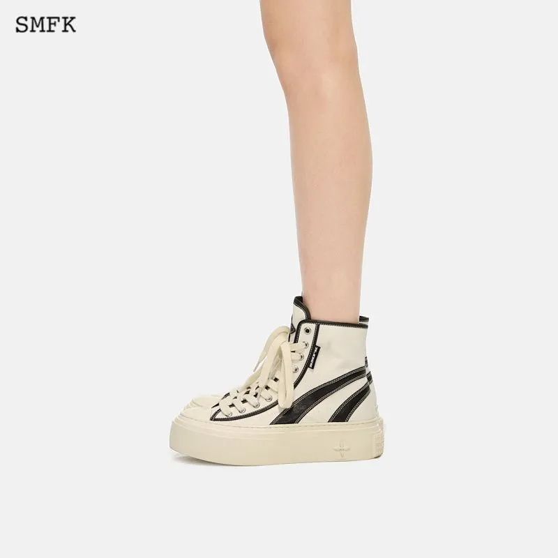 Retro College High Top Board Shoes White