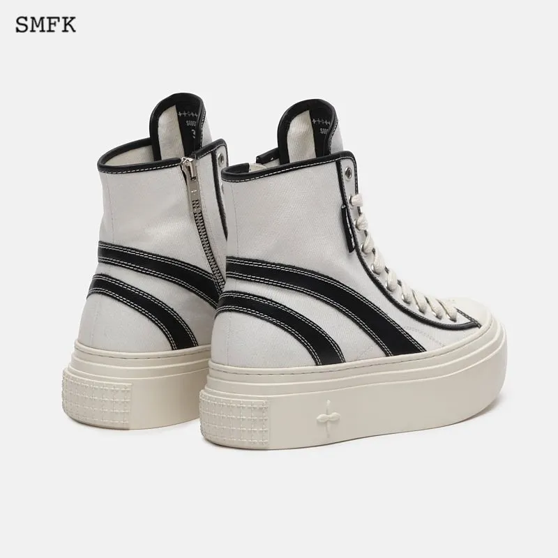 Retro College High Top Board Shoes White